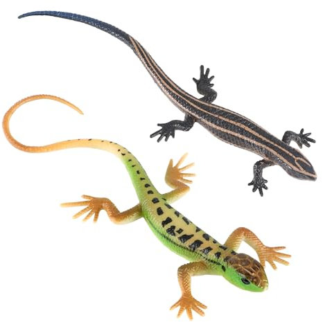 JSMTKJ 2 Piezas Lagarto Juguetes para Niños, Lagartijas Falsas Realistas Modelo, Coloridos de Lagarto Simulado para la colección niños