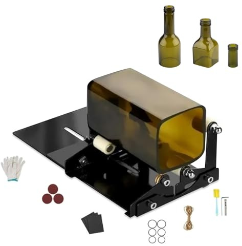 ZAWELIYO Glasflaschenschneider-Set, Glasschneider für Flaschen Glasschneideöl, Edelstahl Bottle Cutter DIY Werkzeug zum Schneiden von runden Flaschen und Flaschenhals
