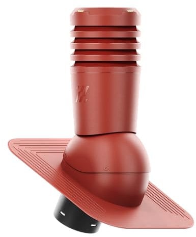 KRONO-PLAST Entlüfterkamin Ecoline 150 für Bitumenschindel Doppelrömer Dachziegel Lüfter Dachlüfter (Rot)
