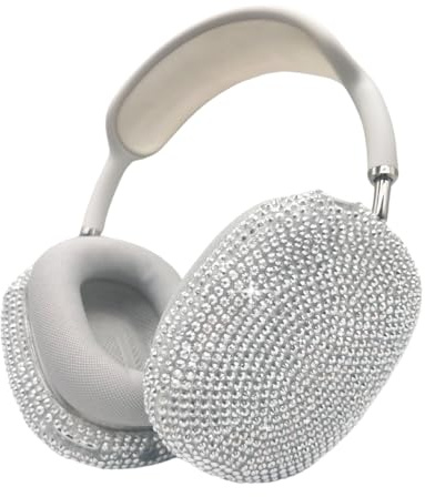 Glitter Case for Airpods Max, Bling Rhinestone Encrusted Apple Headphone Cover Design,Sparkling Cute Airpod pro max Ear Covers Protective Accessories