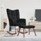 Willood Wilood Schaukelstuhl Sessel Relaxsessel Schaukelsessel Wohnzimmersessel mit Hocker Samt Schwarz