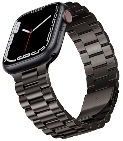 SUNFWR Compatible avec Bracelet Apple Watch 46mm(Séries 10) en Acier INOX pour Hommes Femmes Remplacement,Bracelet en Métal en Acier Inoxydable pour iWatch Séries 10,Edelstahl iWatch Bands(Dunkelgrau)