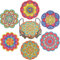 Lot de 6 dessous de verre de peinture diamant - Dessous de verre avec support - Pour bricolage, bricolage, mandala - Pour débutants, adultes et enfants (fleur B)