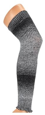 Leo Design Lange Beinwärmer aus natürlicher Wolle, für Damen, kniehoch, Mischung aus Schurwolle, Wellenkante, Beinstulpen, Knöchelstulpen – luxuriöse Winterschicht für Beine – Standard-Einheitsgröße,