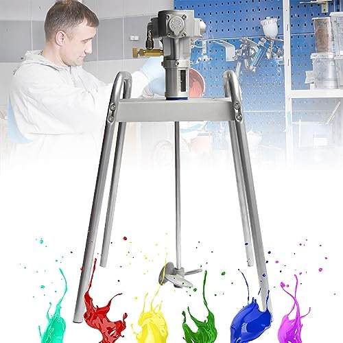 JNHWFDB Automatic Pneumatic Paint Mixer, 5 Gallon 60L Lifting Platform Paint Coating Mixer, with Auxiliary Stand and Wheel Mixer, for Materials
