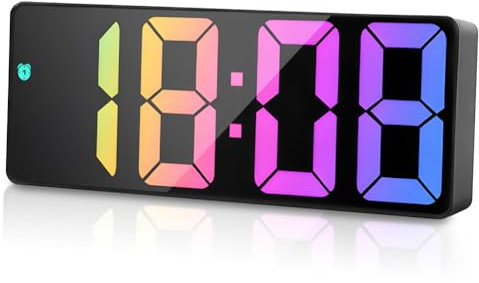 flintronic Digitaler Wecker, LED Wecker Digital mit Großen Zahlen, Tischuhr mit Temperaturanzeige 3 Alarmen, Digital Uhr USB Netzbetrieben, Nachttischuhr mit Snooze/Regelbarer Helligkeit, 12/24HR