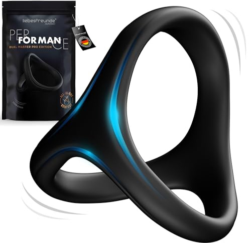 Liebesfreunde® Dual Master Penisring & Hodenring aus Silikon - Dehnbarer Cockring für Männer, Sex Spielzeug für Paare