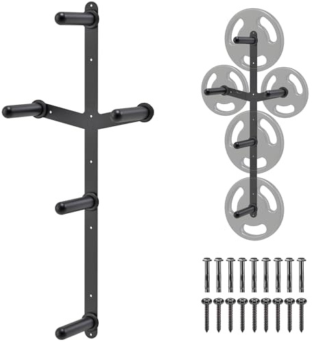 Kipika Weight Plate Storage Rack - Wall Mounted Weight Plate Holder with Durable Steel Construction Organizer for Olympic Plates, 1000lb Capacity, Space-Saving for Home Gym