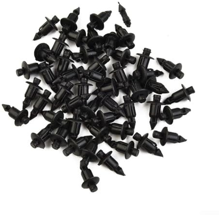 Besttoolifes 50pcs 6mm Plastic Push Rivet Clips for Motorcycle Fairings and Trim Panels, Compatible with and, Black Fastener Set for Bodywork and Interior