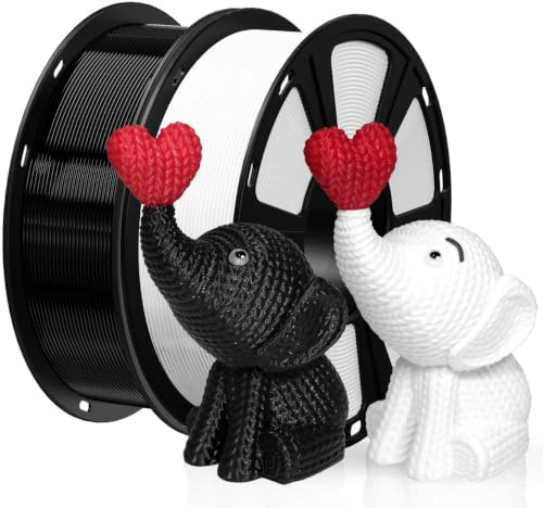 GEEETECH PETG Filament 1.75 mm, petg Schwarz Weiß 2 KG, Hochfestes 3D Drucker Filament PETG