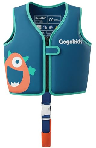 Gogokids Kids Swim Vest 15-30kg, Learn to Swim Float Swimwear for Toddler, Children Ultra-Soft Buoyancy Neoprene Jacket with Adjustable Crotch Strap for Swimming, Pools & Beach, 1-8 Years Old