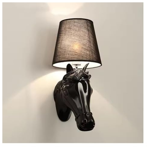 CMBSSTFC Retro Harz Pferd Wandleuchte Treppe Wohnzimmer Schlafzimmer Licht Ausstellung Gang Korridor Hotel,