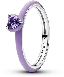 PANDORA Anello da donna in argento viola chakra cuore 193088C04
