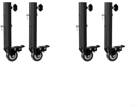 Pieds de table à manger réglables en hauteur, 4 pièces avec roues à 360°, roulettes de support réglables en hauteur, silencieuses et durables pour la maison et le bureau