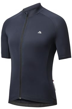 DANISH ENDURANCE Kurzarm Radtrikot Herren mit Reißverschluss & Taschen, Marineblau, S