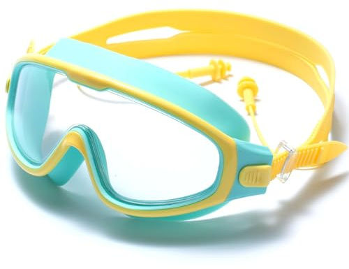 Simglasögon för barn, dykglasögon barn, professionella simglasögon för ungdomar barn pojkar flickor junior baby småbarn 0–14 år – anti-dimma, UV-skydd