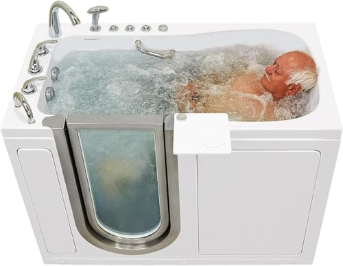 Ella Deluxe 30x55 Air + Hydro Massage Walk-In Tub, Left Inward Door