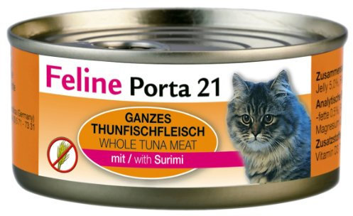 Feline Porta Katzenfutter Feline Porta 21 Thunfisch plus Krebse 156 g, 24er Pack (24 x 156 g)