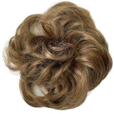 CAISHA Haarteil Haargummi Hochsteckfrisuren Brautfrisuren Voluminös Gelockt Unordentlich Dutt Kunstfaser DM15cm Hellbraun HG5