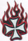 Brennendes Eiserneskreuz Flamed Iron Cross Rockabilly Biker Aufnäher Patch