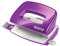 Leitz Mini Locher aus Metall, kleiner Locher für 10 Blatt, Metall, Anschlagschiene mit Formatangaben, Ergonomisches Design, violett, WOW-Serie, 50601062