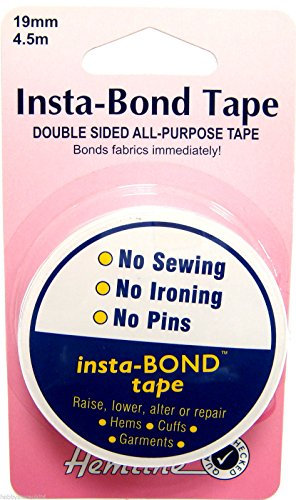 Hemline Insta-Bond Tape Double Sided All Purpose Tape Fabric Tape Cloth No Sew Tape 19mm by