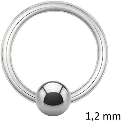 Treuheld® | Klemmkugelring Piercing/BCR Ring | Chirurgenstahl 316L | 1,2mm x 7mm | Kugel: 3mm | Silber | Ball Closure Ring für Ohr, Nase UVM.