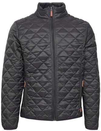 Blend Stanley Men's Between-Seasons Quilted Jacket With Standing Collar, Made of High-Quality Material - Grey - 52
