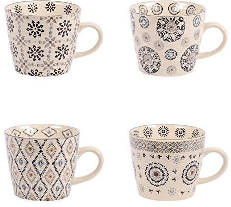 TABLE PASSION - COFFRET 4 TASSES DIAMETRE 12.5 CM HAUTEUR 8 CM NELSON ASSORTIES