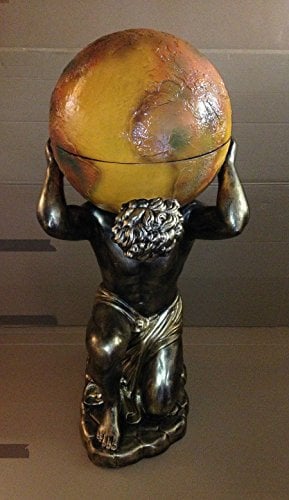 Globus Welt Atlas Figur Vitrine griechisch Skulptur 6302