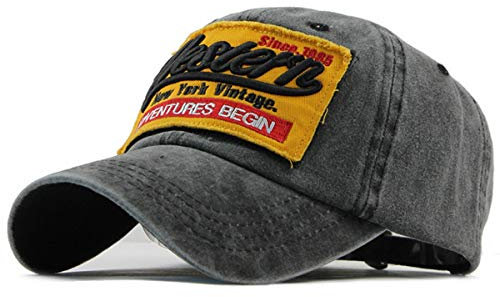Sporty Trucker Baseballcap Western New York Cotton Distressed Snapback Vintage Cap (Schwarz)