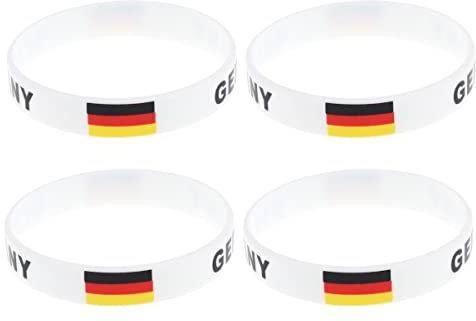YeahiBaby Silikon Armbänder WM Flagge Fahne Deutschland Land Armband Fanartikel Fussball 2018 WM 12 Stücke Germany