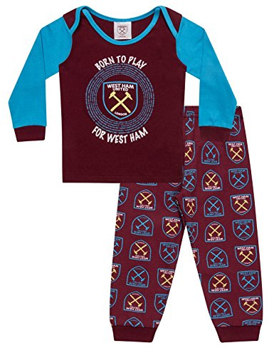 West Ham United FC Baby Pyjamas Long Boys Kids Official Football Gift