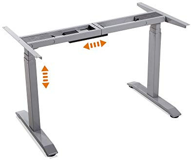 elektrisch höhenverstellbares Schreibtisch-Gestell Office One Tischgestell Memory-Steuerung für alle gängigen Tischplatten mit Softstart/-Stop, Grau