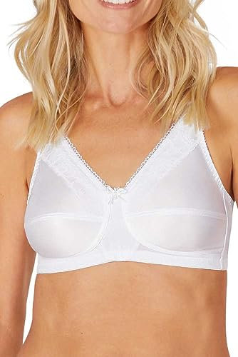 AMOENA Women's Nancy Wire-Free Pocketed Mastectomy Bra, White, 36B