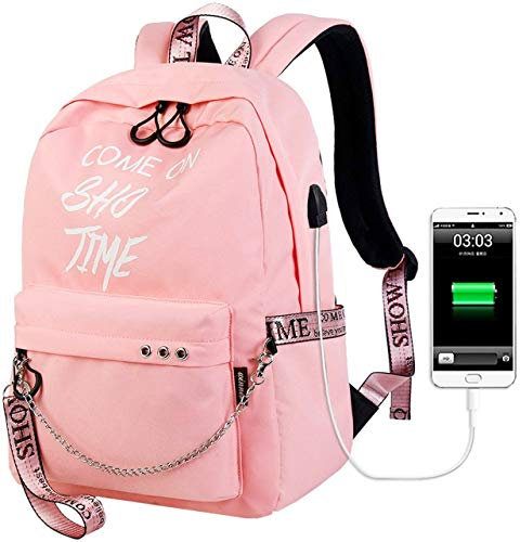 HASAGEI Mochilas Escolares Juveniles para 15.6“ Mochila Unisex para la Escuela Daypacks para Mujeres Hombres (Rosa)