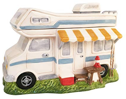 Blue Sky Ceramics Camper Cookie Jar, Multicolor