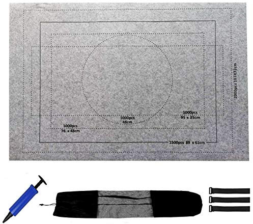 TONGQU Puzzle Jigsaw Mat Roll Up, Aufbewahrungspuzzle Saver Passt Für Bis Zu 2000 Stück Umweltfreundliches Material - Wird Mit Einer Design-Tasche Mit Kordelzugöffnung Geliefert,Grau