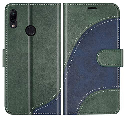 BoxTii Cover per Xiaomi Redmi Note 7 / Redmi Note 7 PRO, Custodia in PU Pelle Portafoglio per Xiaomi Redmi Note 7 / Redmi Note 7 PRO, Magnetica Cover a Libro con Slot per Schede, Verde