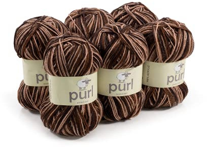 Purl 100g Premium Acrylic Yarn Moorland, Pack of 6