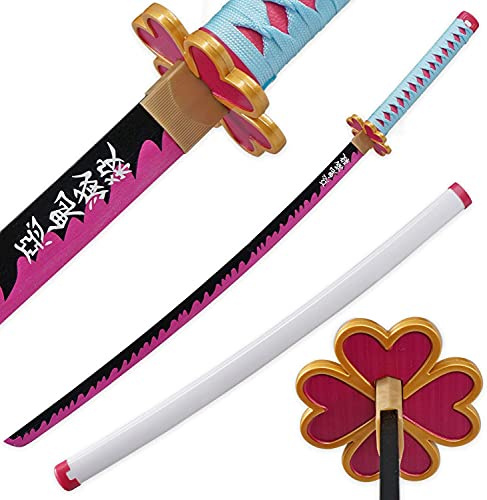 kljhld Épée Cosplay en Bambou Anime épée, épée Katana Demon Slayer Kanroji Mitsuri Katana épée 103 cm/40 Pouces