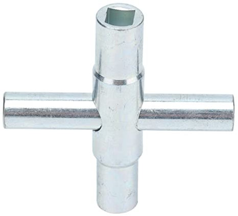 Fafeicy 4 Way Sillcock Key, 4 in 1 Cross Tap Wrench Tool 45# Steel Water Faucet Key for Plumbers, Compatible with 1/4, 9/32, 5/16, 11/32 Inch Stems