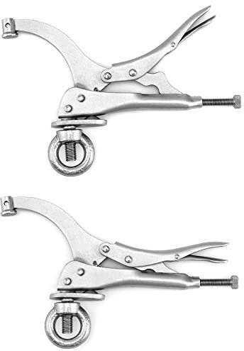 QWORK 9inch Drill Press Locking Clamp, 2 Pack, Fix Clamp, Strong Gripping Clip