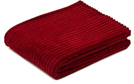 Gözze - Kuschelweiche Kuscheldecke, Feine Cord-Optik, 1040g/Stück, 150 x 200 cm - Kaminrot