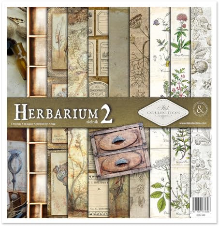 ITD Collection - Decoupage Papier - Decopatch Papier 310 x 320 mm - Scrapbooking - Dekorpapier für DIY Alben Bullet Journals (Herbarium 2, SLS049)