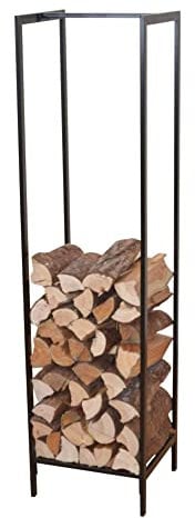 [en.casa] Kaminholzregal Taarbæk Brennholzregal 140 x 35 x 35 cm Kaminholzunterstand Kaminholzständer Feuerholzregal Schwarz