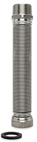 Edelstahlwellrohr Flexschlauch ausziehbar Solarrohr Flexrohr Verbindungsrohr Hauswasserwerk Sanitär AG x IG - Made in Italy (3/4 DN20-260 - 520 mm)