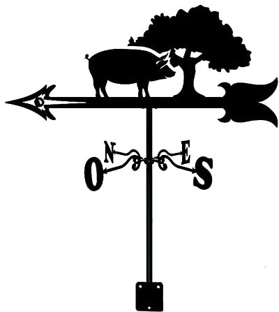 Wetterfahne Schwein Elster Vogel Silhouette Edelstahl Gartenstecker Wetterfahne Messwerkzeuge Windrichtungsanzeige Wetterhahn 35 * 50 cm (Schwein)