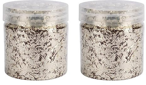 Ideen mit Herz Blattmetall-Flocken | Blattgold-Flakes zum Basteln | 2 Dosen mit je 3g (hellgold)
