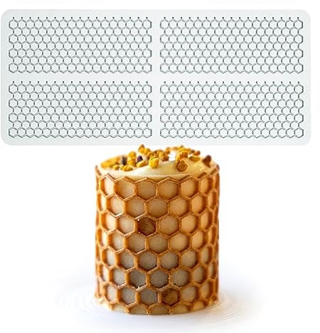 Silikon Fondant Spitze Matte, Zucker Handwerk Impression Form Essbare Kuchen Molekulare Küche Dekorieren, 4 Löcher Honigwabe